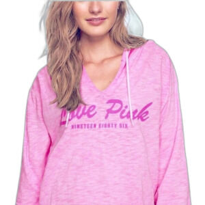 PINK Victoria's Secret Pink Lightweight Hooded Long Sleeve T-Shirt Size S
